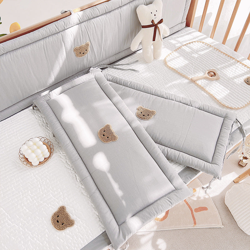  joli tour de lit respirant gris ourson