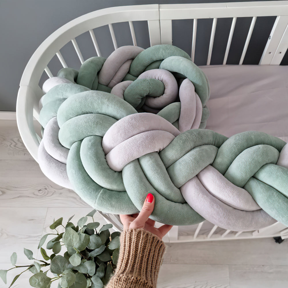 joli tresse de lit vert blanc