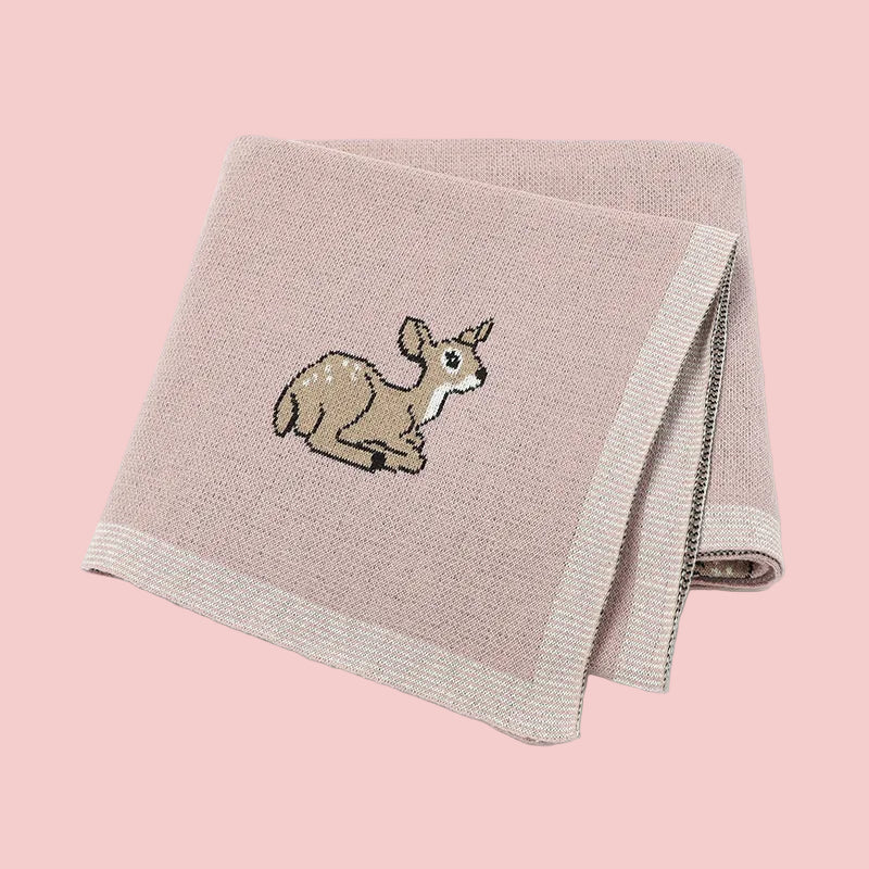 jolie couverture bébé coton rose