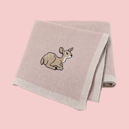 jolie couverture bébé coton rose