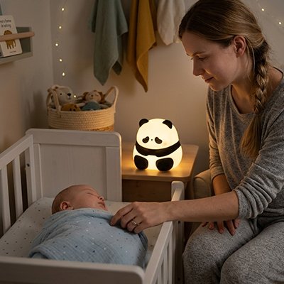 jolie veilleuse bébé panda lumineux