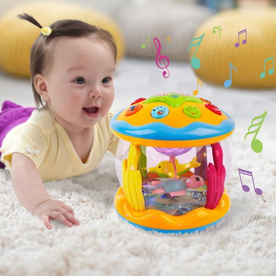 jolie veilleuse musicale bébé aquarium