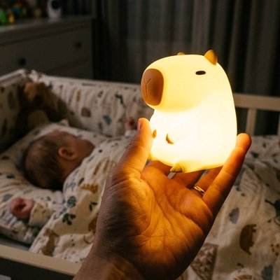 maman tient bebe veilleuse bara