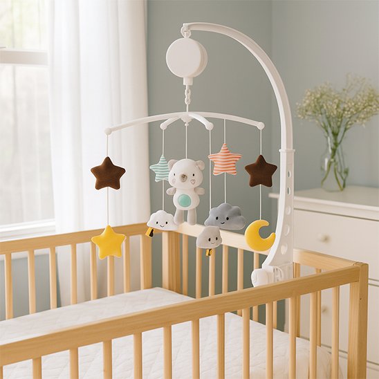 mignon mobile musical bébé avec ourson