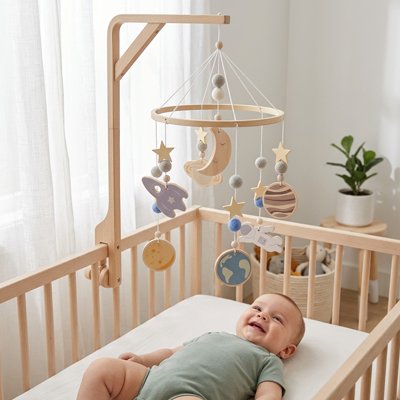 Mobile pour bébé galaxie tournante