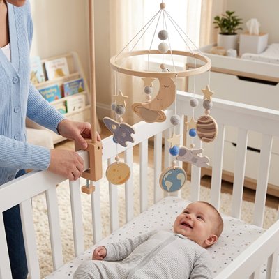Mobile pour bébé galaxie