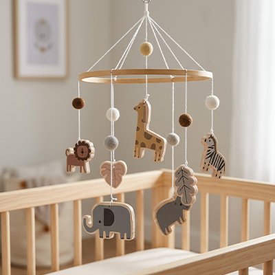 Mobile pour lit bebe safari