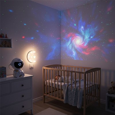  plafond chambre bébé étoilé avec veilleuse projection astronaute