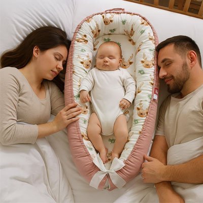 Réducteur de lit bébé animaux vieux rose