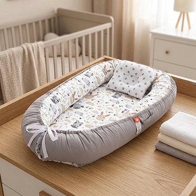 Reducteur de lit pour bebe gris 