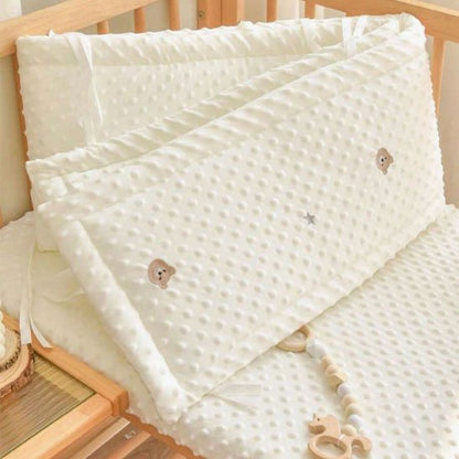 Tour de lit bébé beige tête ourson