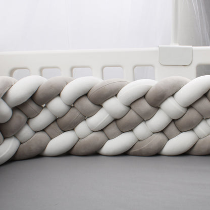 tresse de lit bebe gris blanc