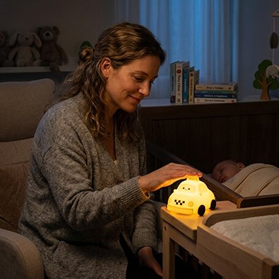 Veilleuse bébé taxi avec maman 