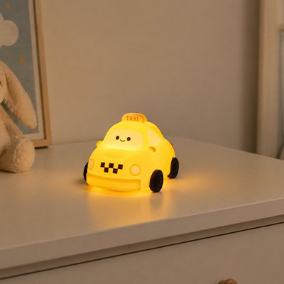 Veilleuse bébé taxi jaune 