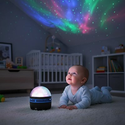 Veilleuse projection bebe multicolore